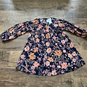 Floral Dress with Pink and Orange Flowers